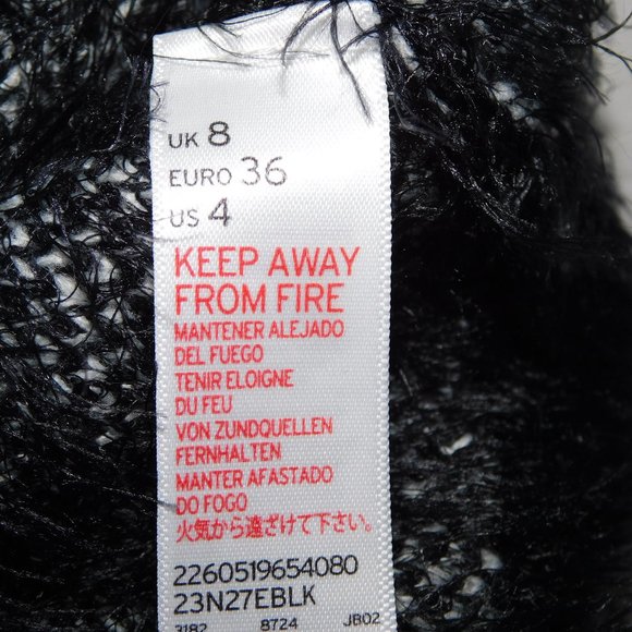 TOPSHOP Womens 4 Black White Snowflake Eyelash Furry Sweater - Picture 2 of 8